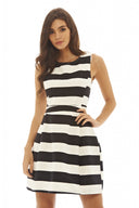 Striped Monochrome Skater Dress