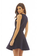 Raw Edged Scuba Skater Dress