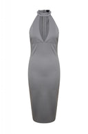 Cut Out Neck Midi Dress