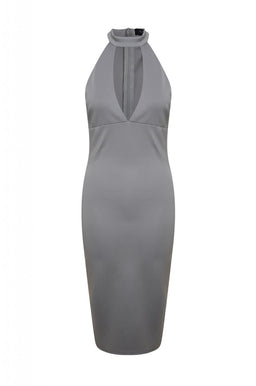 Cut Out Neck Midi Dress