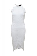 Raw Edged Lace Bodycon Dress