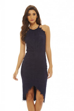 Raw Edged  Lace Bodycon Dress