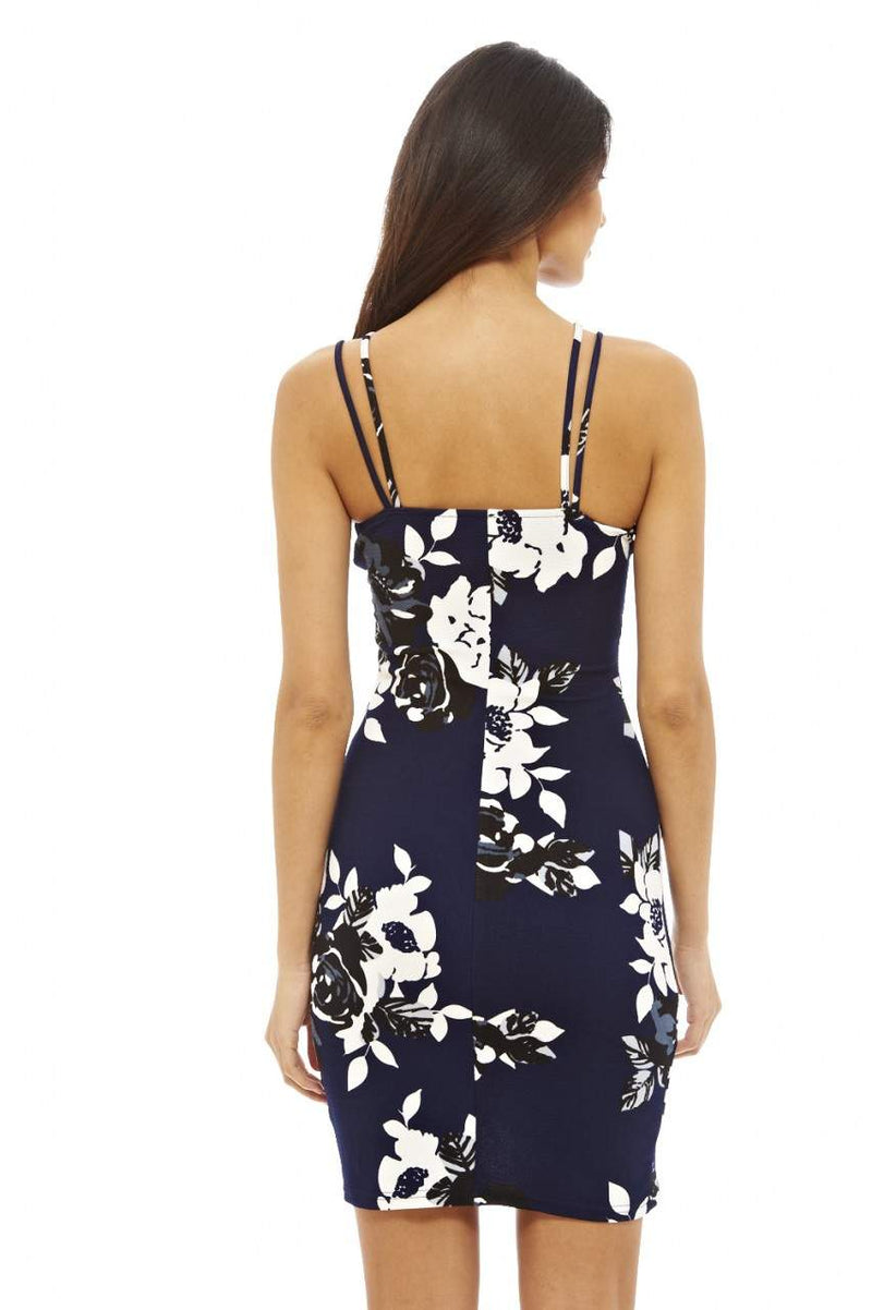 Floral Double Strap Bodycon Dress