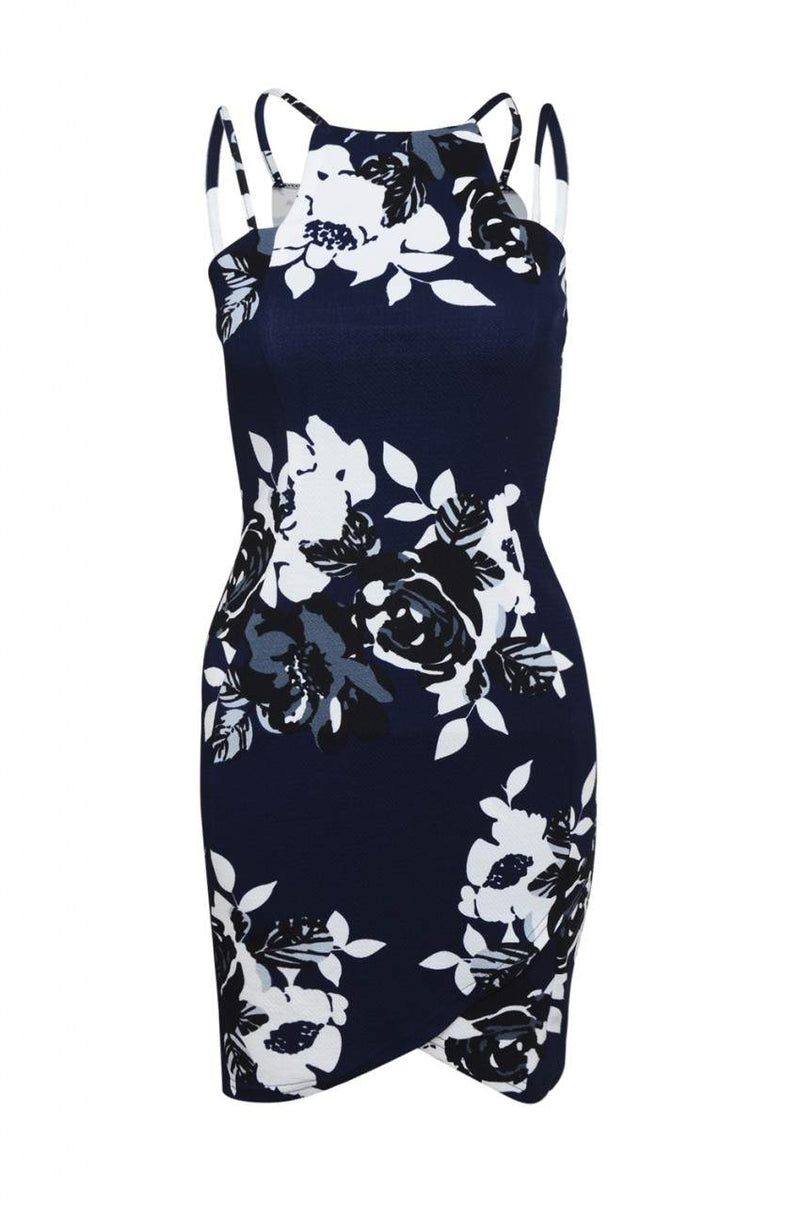 Floral Double Strap Bodycon Dress