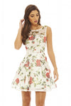 Rose Printed Skater Dress