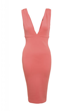 V Front And Back Midi Dress