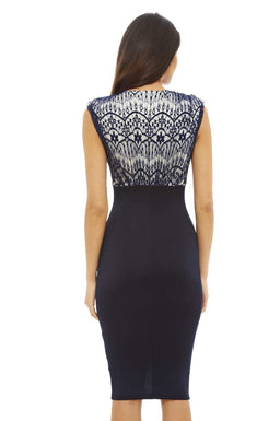 Lace Zip Front Bodycon Dress