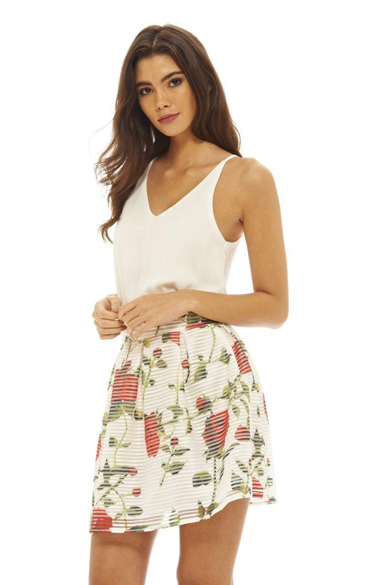 Rose Print 2 In 1 Dress