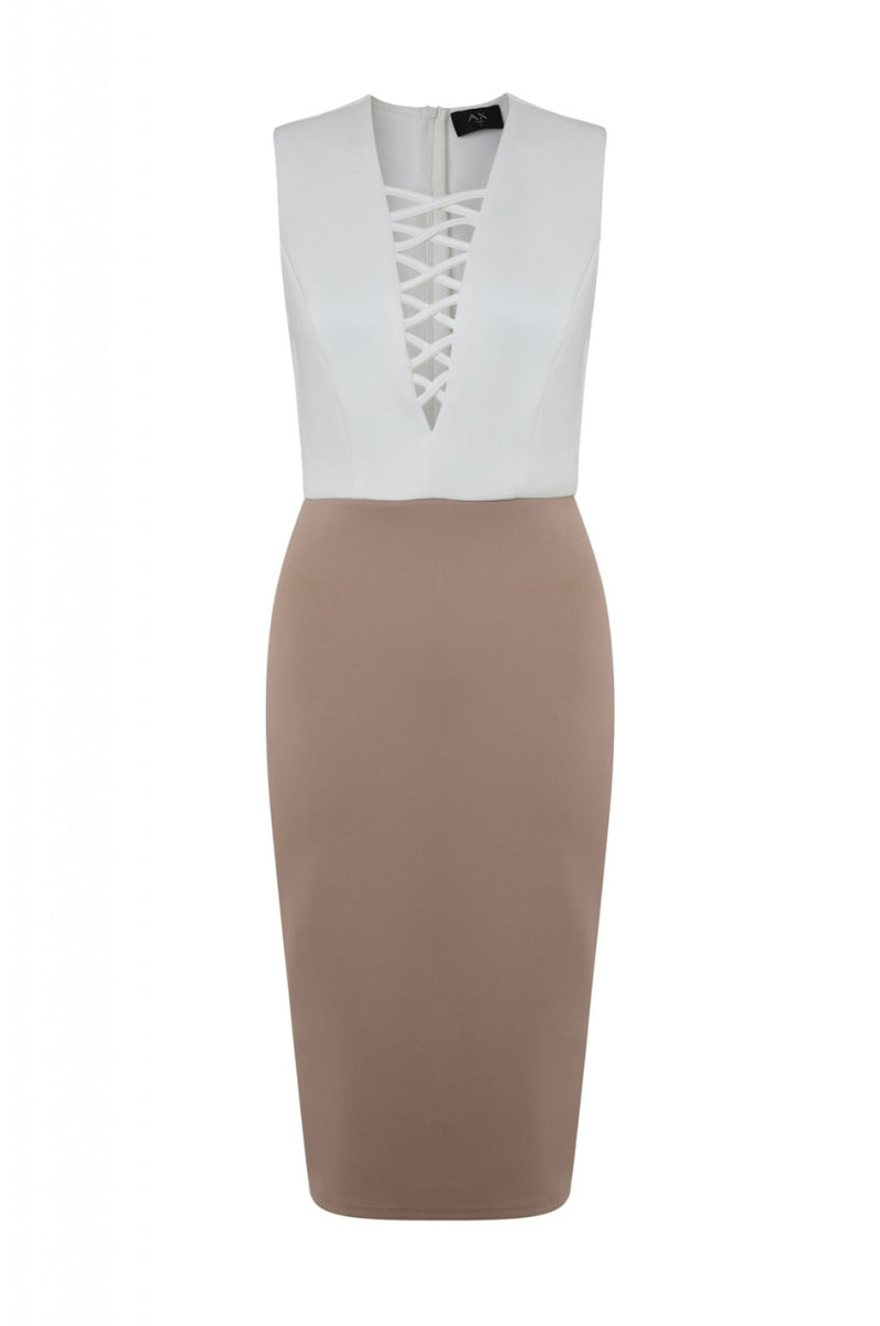 Lace Up Front Bodycon Dress