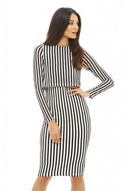 Stripey Over Lay Dress
