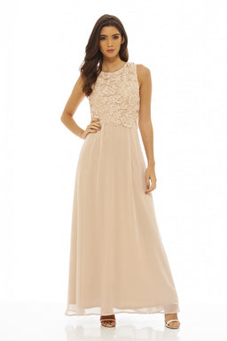 Crochet Overlay Maxi Dress