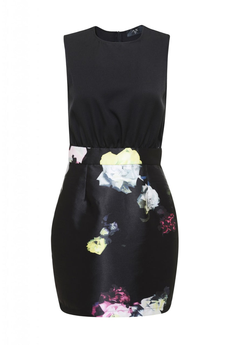 Black 2 In 1 Floral Mini Dress