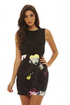 Black 2 In 1 Floral Mini Dress