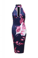 Cut Out Floral Bodycon Dress