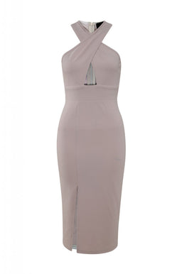 Pink Crossover Midi Dress