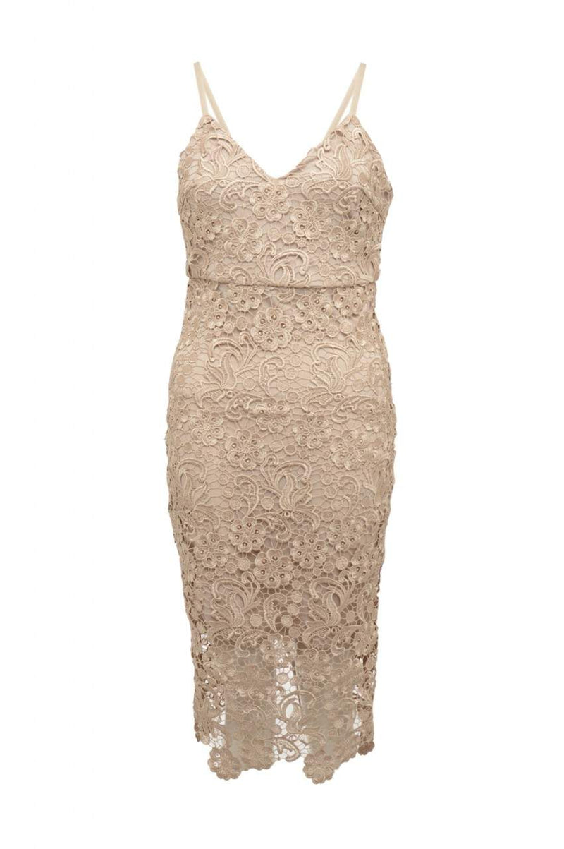 Gold Crochet Midi Dress