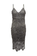 Grey Crochet  Midi Dress