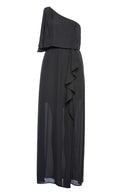 Black One Shoulder Maxi    Dress