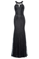 Black Lace Sleeveless Maxi      Dress