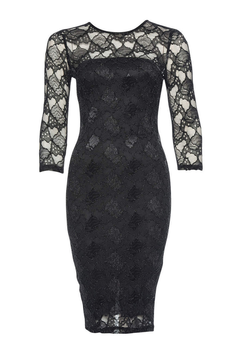 Black Sequin 3/4 Sleeve Bodycon Dress AX Paris Black Sequin 3/4 Sleeve Bodycon Dress AX Paris