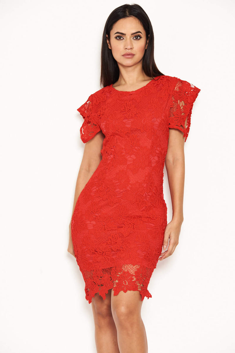 Ax Paris Red Crochet Dress AX Paris Red Crochet Lace Dress UK Size 14 UK Ax Paris Red Crochet Dress AX Paris Red Crochet Lace Dress UK Size 14 UK