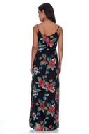 Black Floral Spaghetti Strap Maxi Dress