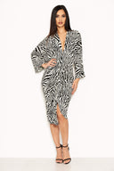 Zebra Print Wrap Dress