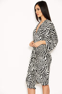 Zebra Print Wrap Dress