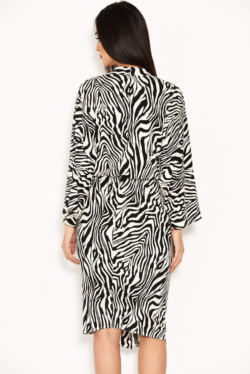 Zebra Print Wrap Dress