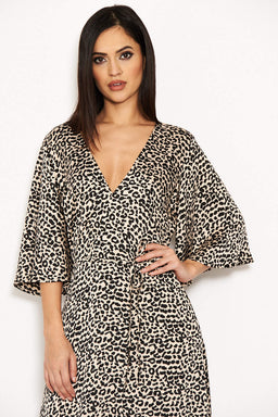 Cream Animal Printed Maxi Dress