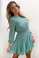 Duck Egg Polka Dot Long Sleeve Dress