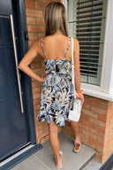 Navy Tropical Print Day Dress