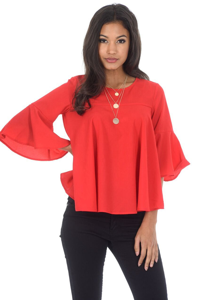 Red Frill Top