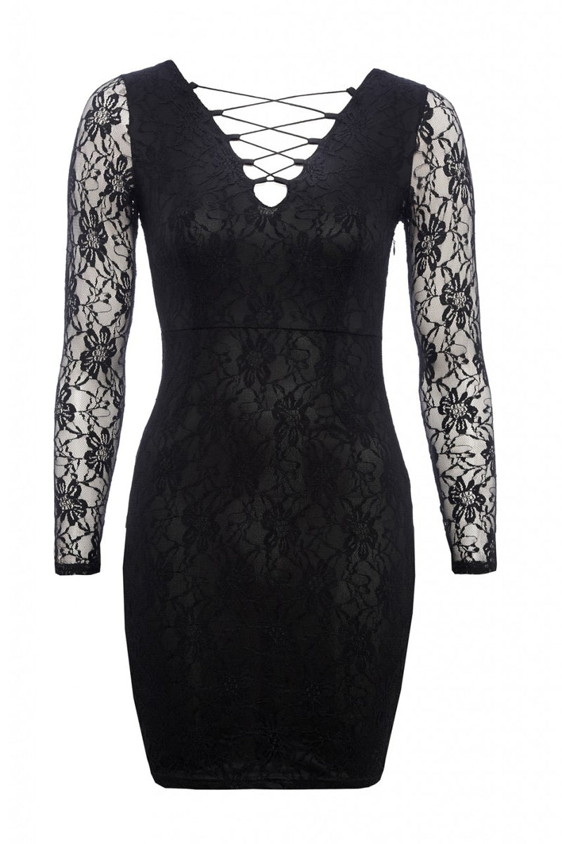 Lace Up Front Bodycon Dress