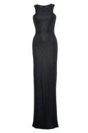 Black Lace Fish Tail Maxi   Dress
