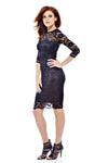 Long  Sleeve Lace Midi Dress