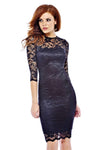 Long  Sleeve Lace Midi Dress