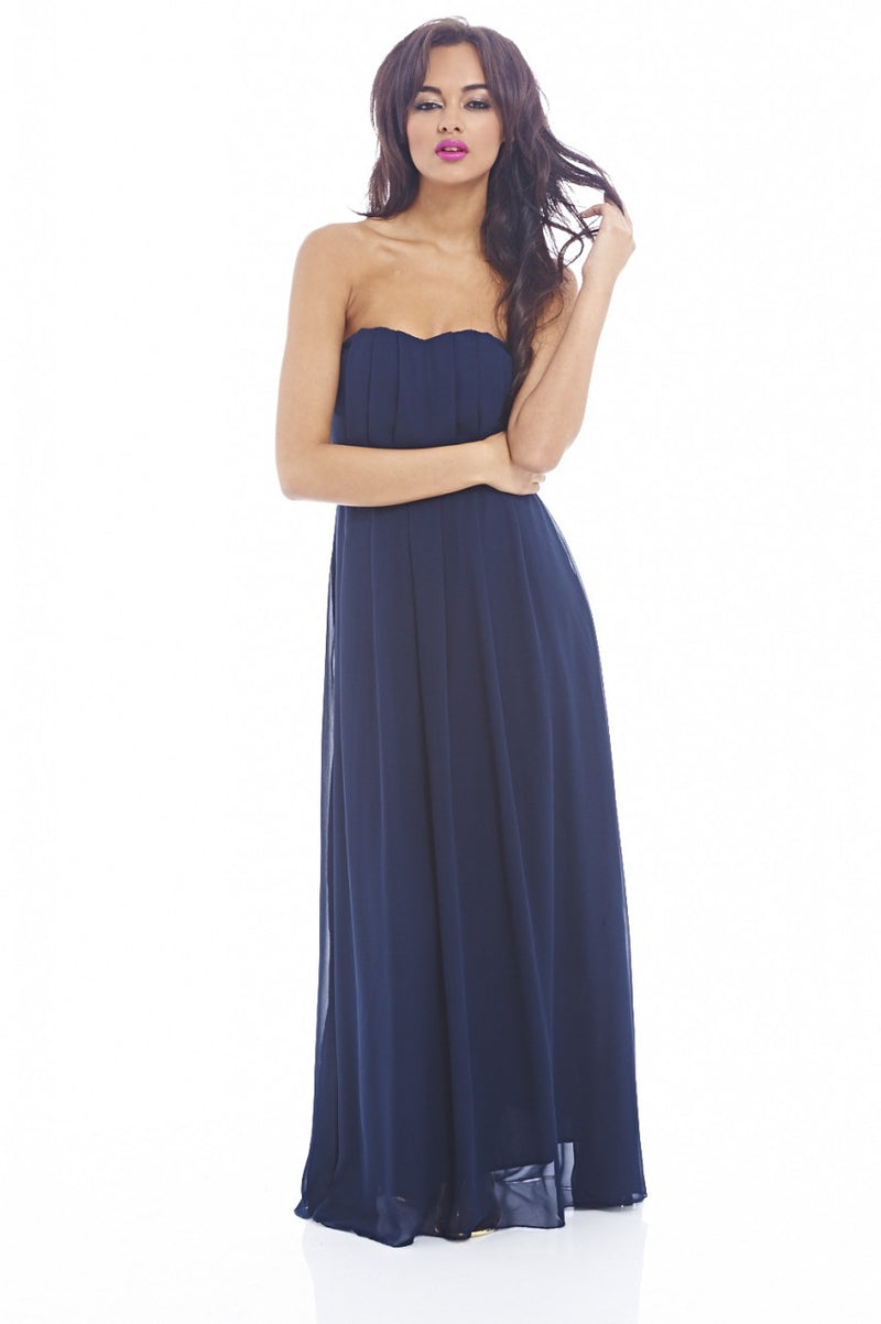 Plain Elegant  Chiffon Strapless Dress