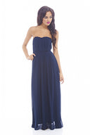 Plain Elegant  Chiffon Strapless Dress