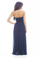 Plain Elegant  Chiffon Strapless Dress