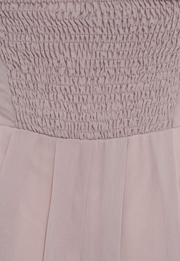 Plain Elegant Chiffon Strapless Dress