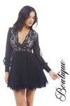 Lace Kick Out Net Pleat  Dress