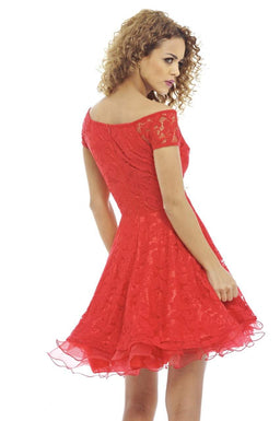 Off The Shoulder  Kick Out Net Dress