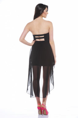 Strapless Bodycon Drop Back Dress
