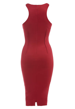 Cut In Neck  Midi Dress