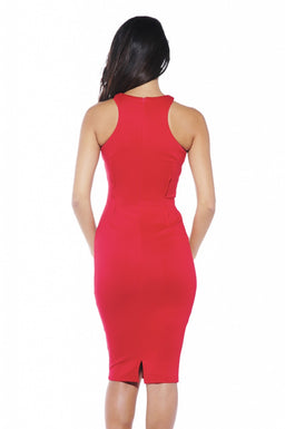 Cut In Neck  Midi Dress