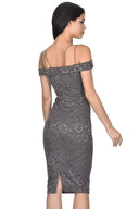 Dark Grey Lace Midi Dress