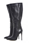 Long Plain Pointy Heeled Boot