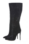 Long  Plain Pointy Heeled Boot