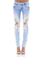 Knee Crochet Denim Jeans